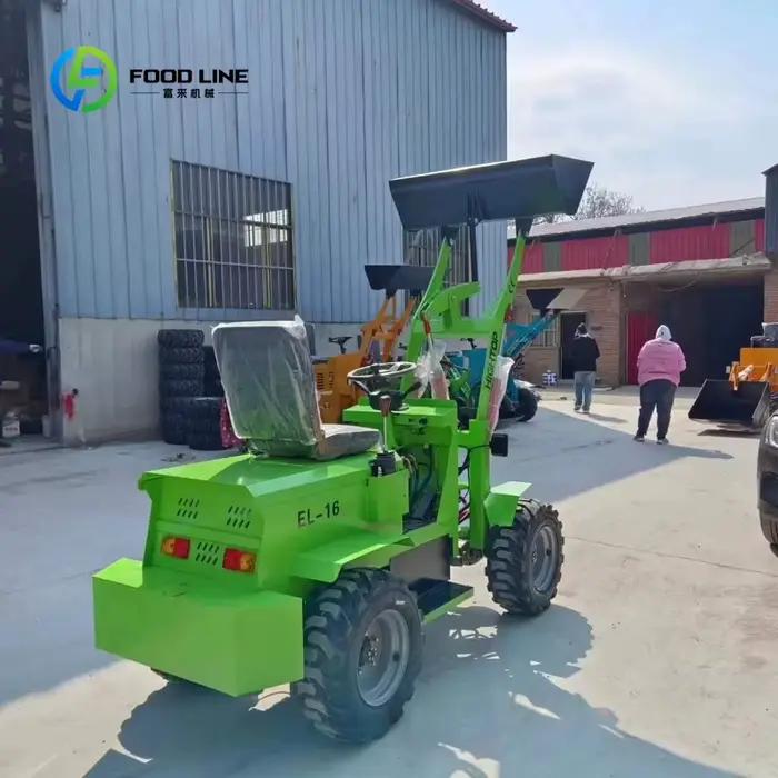 Mini-chargeuse sur pneus électrique personnalisée 800 kg avec composants hydrauliques pour agriculture et jardinage usage domestique et professionnel