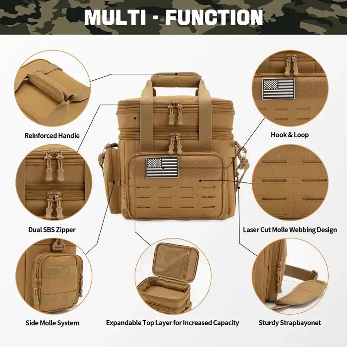 Sac isotherme isolé 18L, boîte à déjeuner tactique pour hommes, extensible, travail, Camping, pique-
