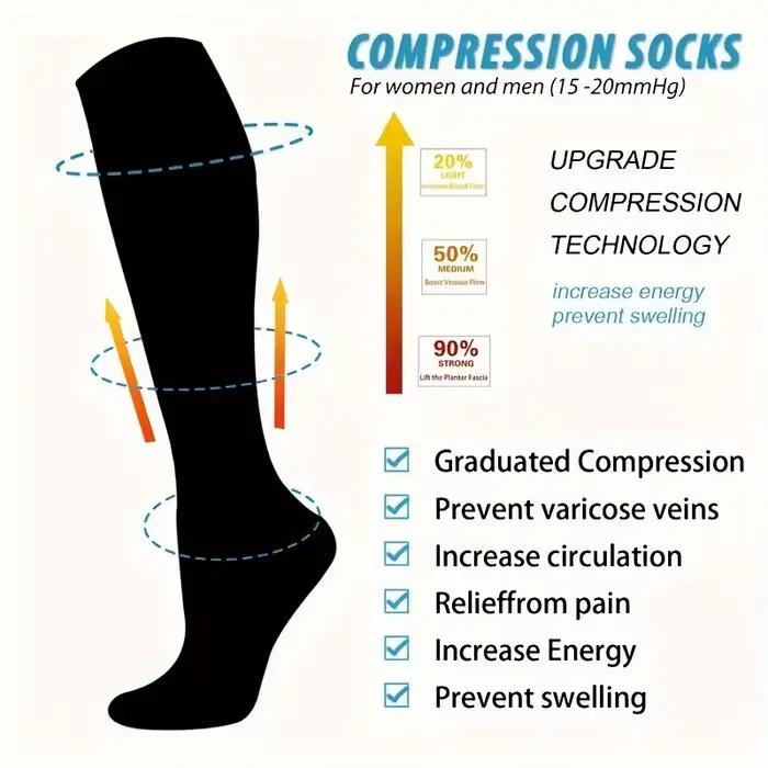 Chaussettes compression chasse 6 paires - Chaussettes de récupération sport running soins infirmiers chasse