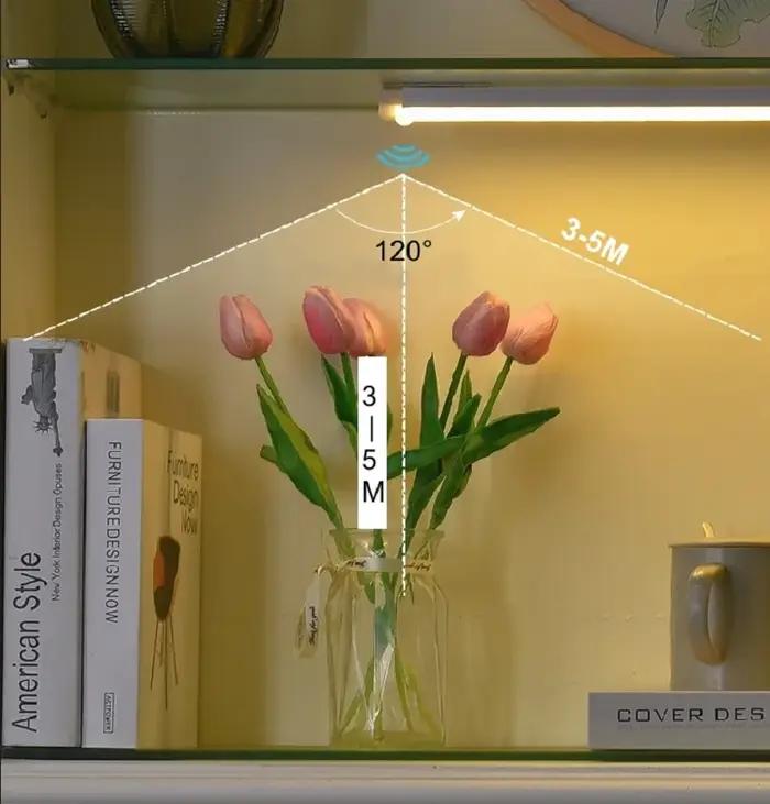 Barre lumineuse LED avec détecteur de mouvement, veilleuse à Induction sans fil, Rechargeable par US