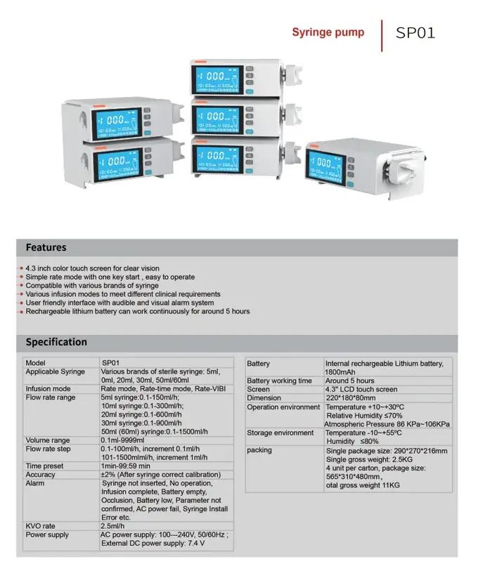 Pompe à seringue vétérinaire électrique VETL-SP01, pour hôpitaux d'animaux, chats, chiens et animaux de compagnie