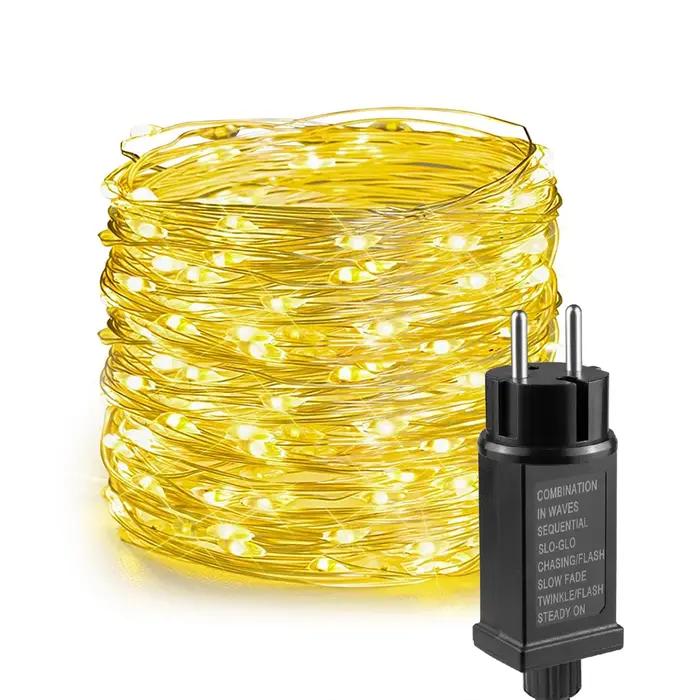10 M-100 M LED chaîne de lumière fil de cuivre guirlande fée lumière 110 V 220 V étanche en plein ai