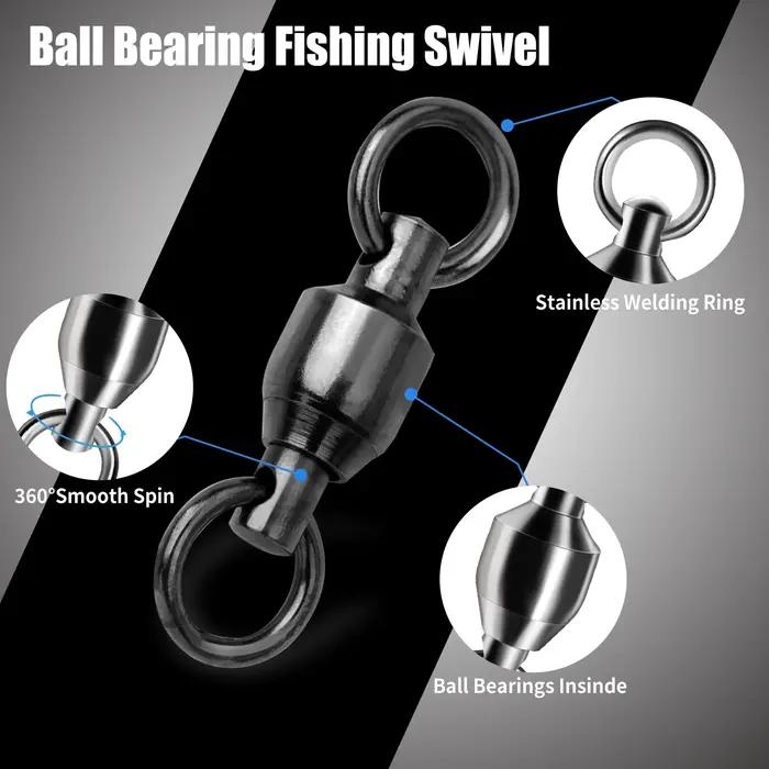 Roulement à billes de pêche pivotant, 20 à 100 pièces, avec doubles anneaux solides, accessoires rob