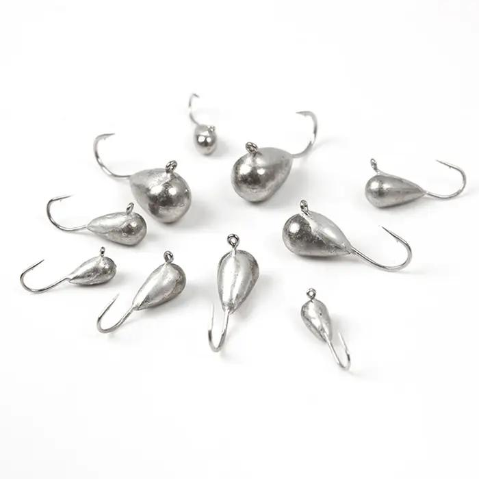 Jig de pêche sur glace en tungstène, crochet japonais 0.25g-4.4g, tête de gabarit sur glace, appât e