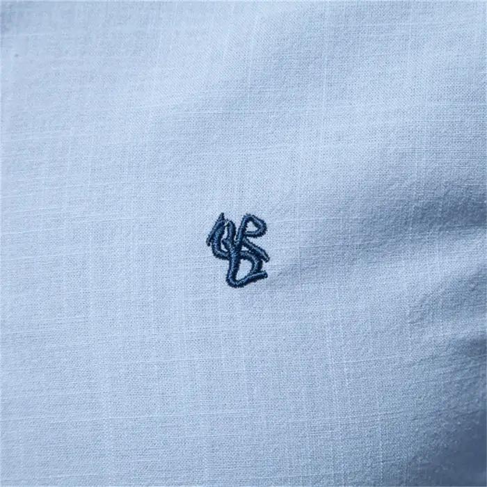 AIOPESON 100% coton chemise sociale hommes couleur unie à manches longues haute qualité marque chemi