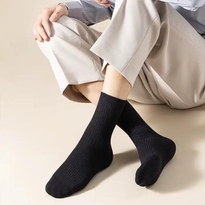 3 paires chaussettes homme coton respirantes couleur unie noir qualité supérieure bureau chasse