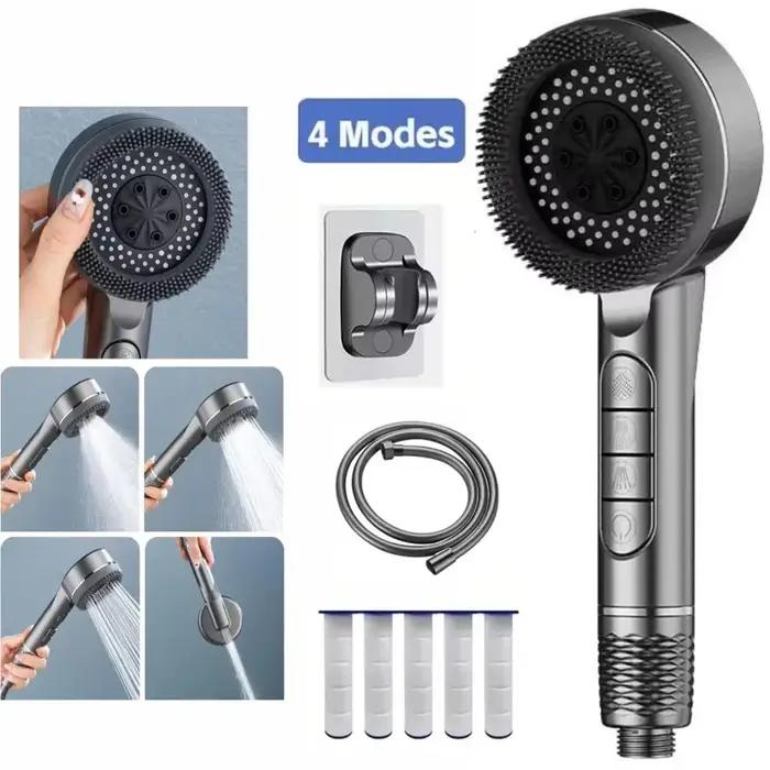 Pommeau de douche haute pression 4 modes avec filtre et arrêt instantané - Accessoires salle de bain