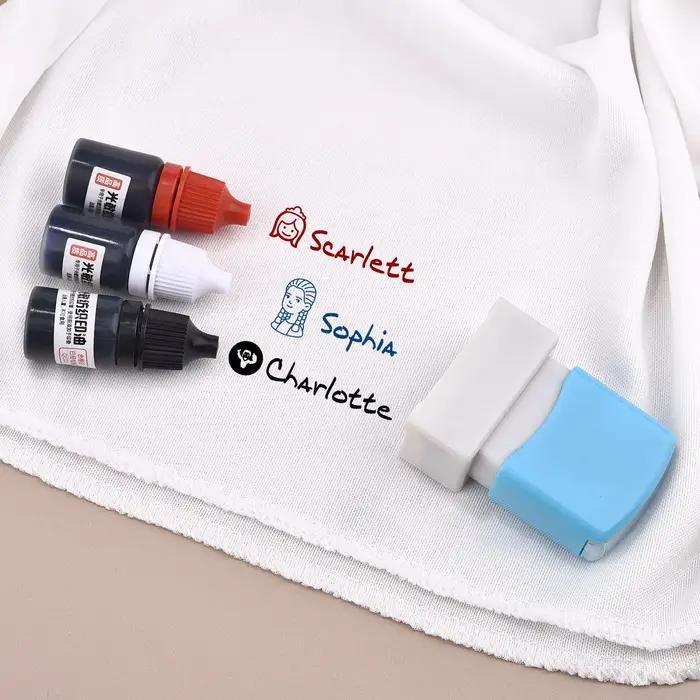 Encre textile imperméable pour vêtements, encre spéciale pour étudiants et enfants, impression de tampons nominatifs, ne se décolore pas, 1PC, 5ml