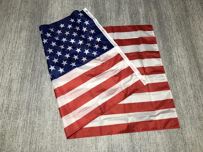 Drapeau américain 60x90cm 90x150cm drapeau américain Double face imprimé Polyester bannière suspendu