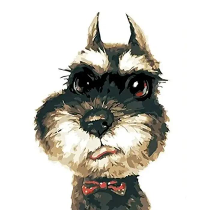 Gatyztoire coloriage par numéros chien animaux bricolage adultes Kits sur toile avec cadre peinture acrylique