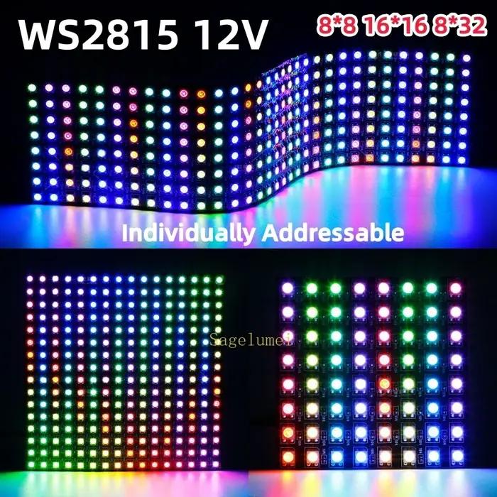 Bande lumineuse numérique Flexible adressable individuellement, double Signal DC5V/12V WS2815, Modul