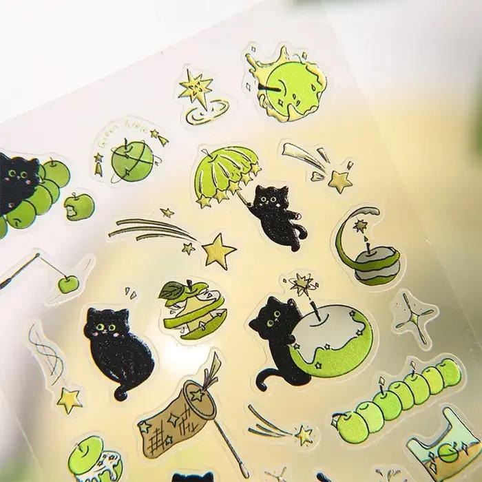 Autocollants de colle Animal chat chien dessin animé mignon autocollants de gelée pour manuel de matériel décoratif DIY bricolage pour enfant et adulte occasions spéciales