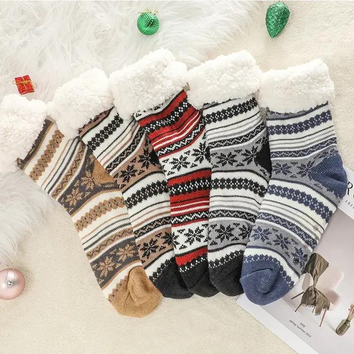 Chaussettes Chaudes Hiver Anti-Dérapantes - Bas Doux et Épais pour Chasse et Intérieur Homme