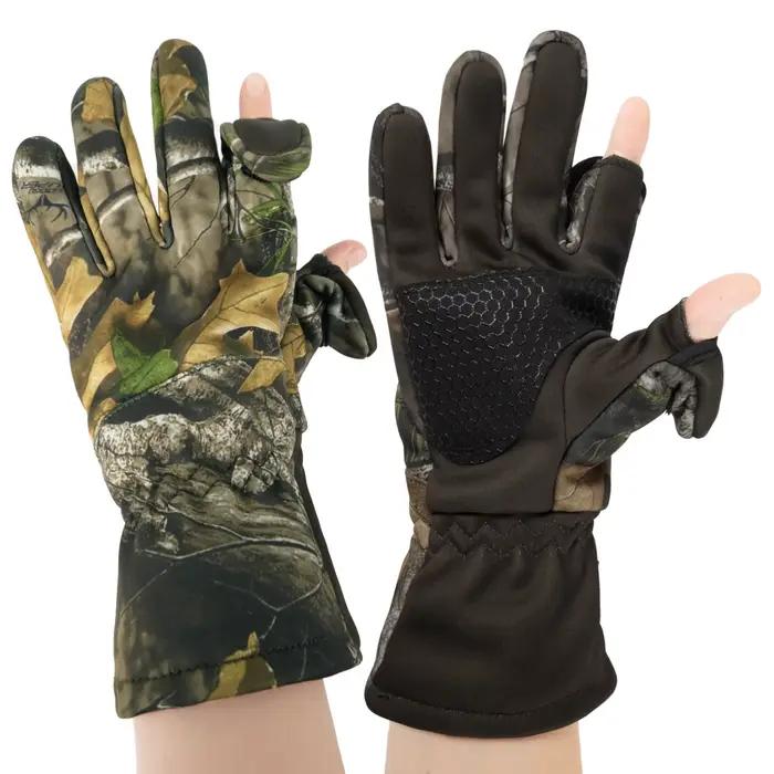 Gants de chasse camouflage bionique - Doublure polaire, imperméables et antidérapants hiver