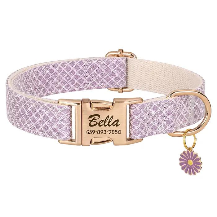 Collier de chien personnalisé en Nylon scintillant