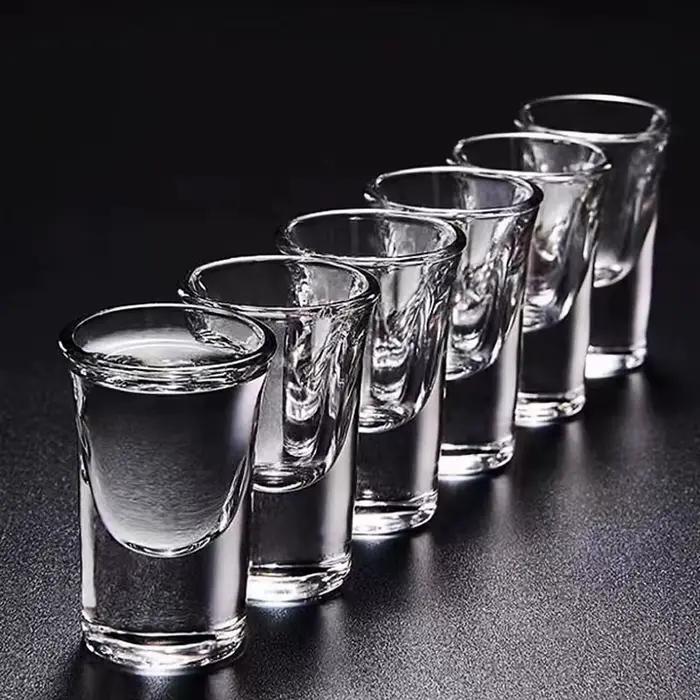 Ensemble de verres transparents de 15ml, 6 pièces, verre à liqueur à fond épais, tasses à balles, pe