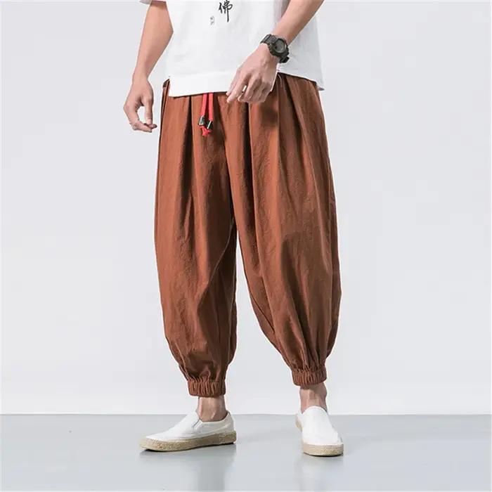 FGKKS Nouveau Pantalon Harem Ample Homme Grande Taille Automne Style Chinois Coton Qualité Décontracté Marque Trousers