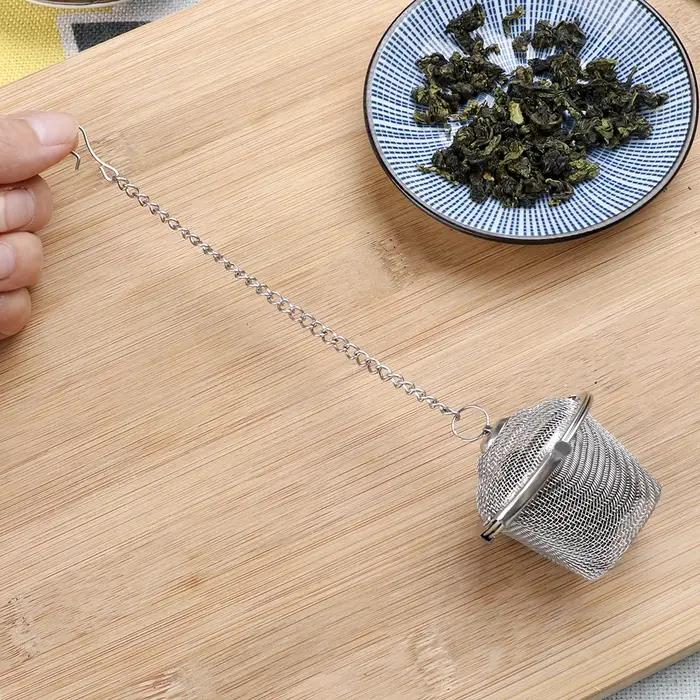 Boule d'assaisonnement à base de plantes en maille d'acier inoxydable, passoire à thé réutilisable,