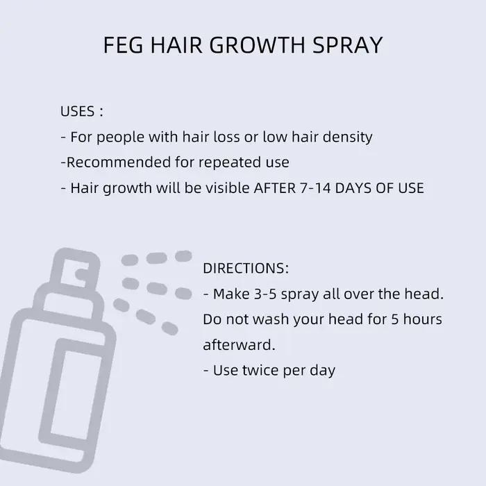 FEG prévenir la perte de cheveux et stimuler la croissance des cheveux Spray de croissance des cheve