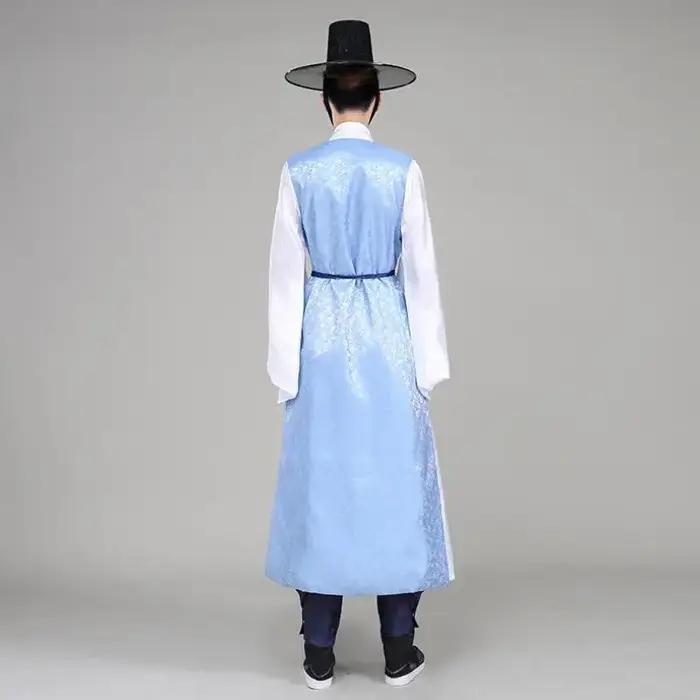 Robe Hanbok traditionnelle coréenne pour hommes robes ethniques de prairie vêtements officiels de cour costume de scène masculin multicolore occasions spéciales