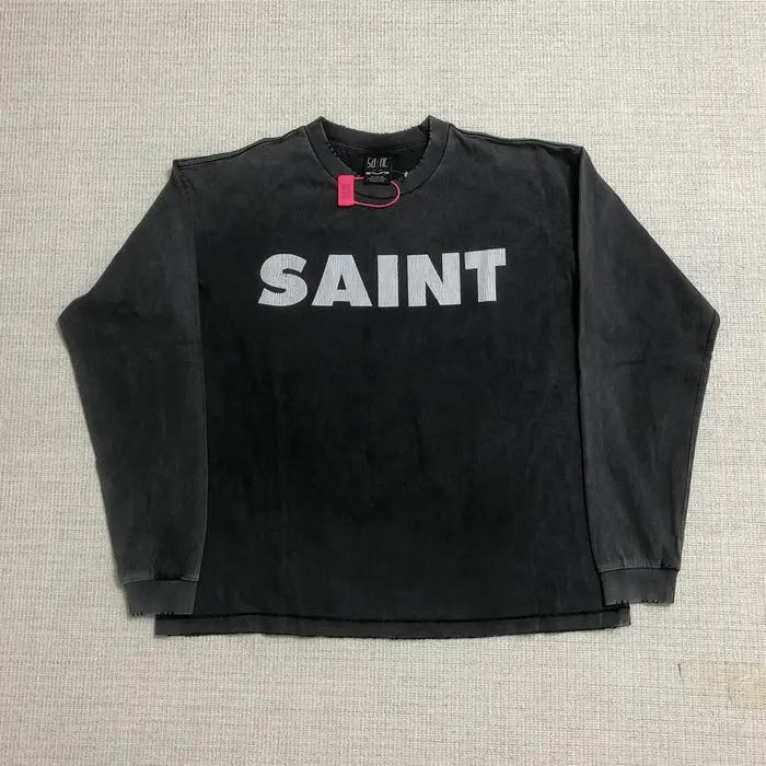 SAINT OF MICHAEL meilleure qualité Streetwear Vintage manches longues t-shirt décontracté ample surdimensionné 100% couv