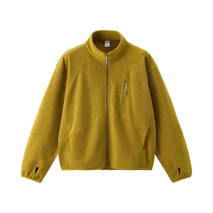 Veste chauffante doublée en polaire pour homme : équipement d'extérieur d'hiver avec col montant et design zippé