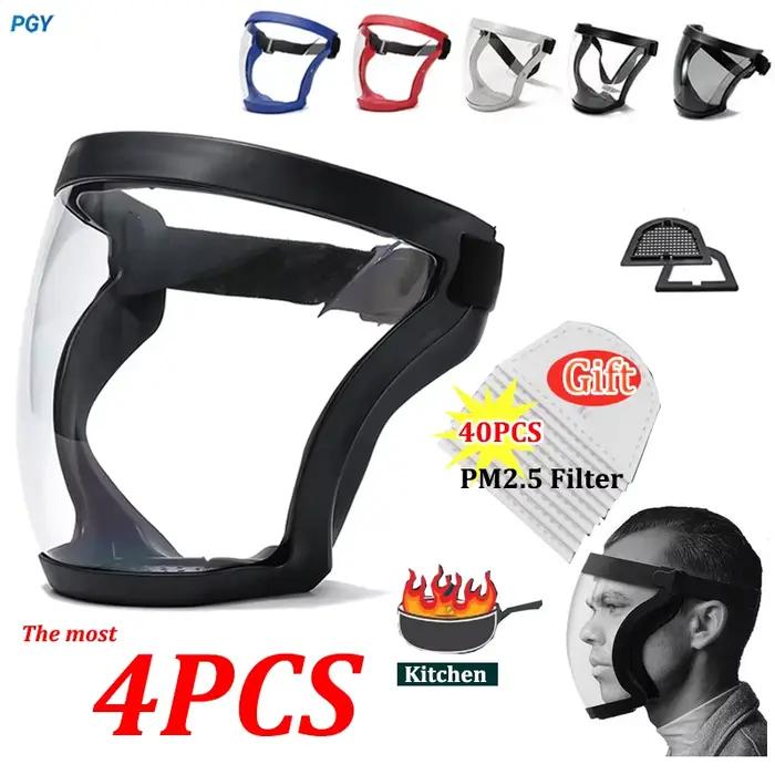 Masque de Protection Transparent PGY Respectueux de l'Environnement pour Femmes Hommes Occasions Spéciales Travail Déplacement Sécurité Élégance