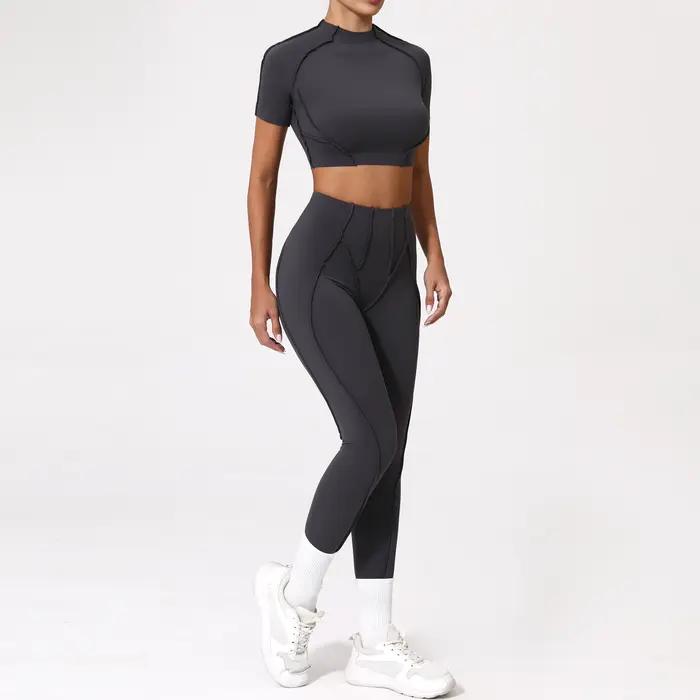 Costume de Yoga 2 pièces pour femmes, ensemble de sport à séchage rapide, survêtement pour course à