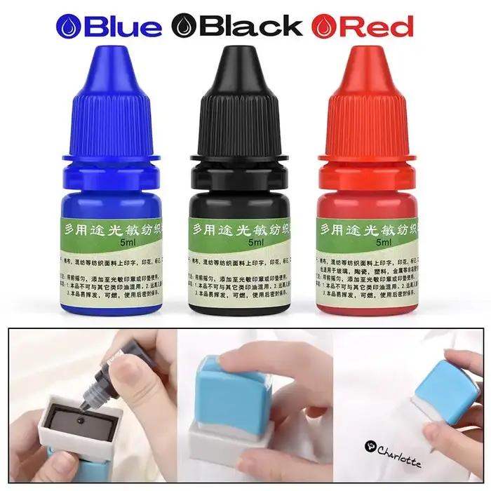 Encre pour vêtements textiles, 5ml, bleu, rouge, noir, encre spéciale pour étudiants, enfants, nom, impression sur vêtements, imperméable, ne se décolore pas