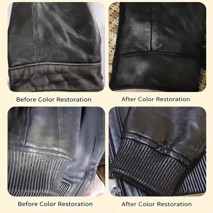 Agent de retouche de couleur pour veste en cuir | Noir/Marron | Restaurer la brillance des cuirs abîmés