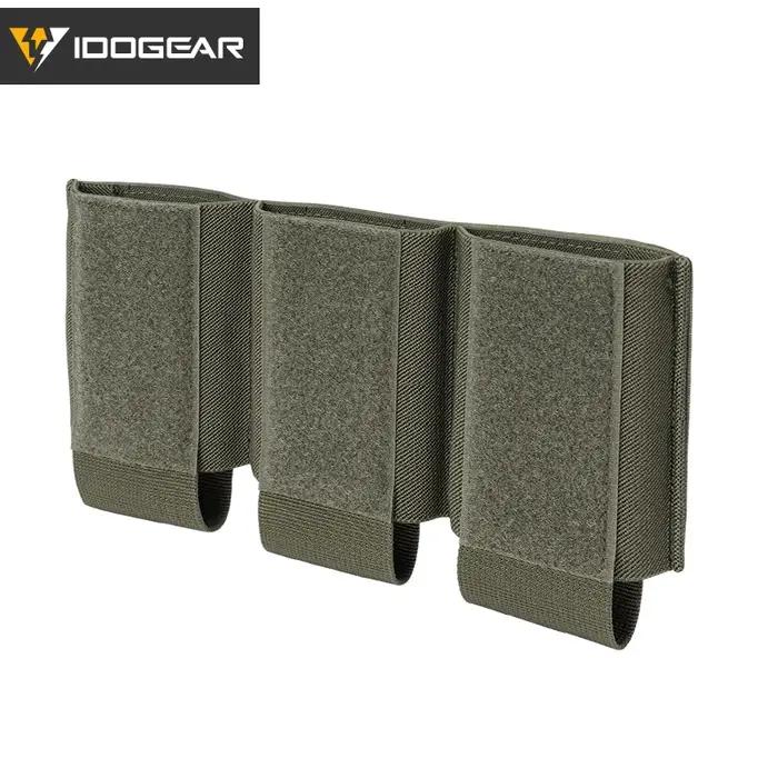 Poche triple chargeurs IDOGEAR 3598 : étui élastique hook loop accès rapide pour plateformes tactiques
