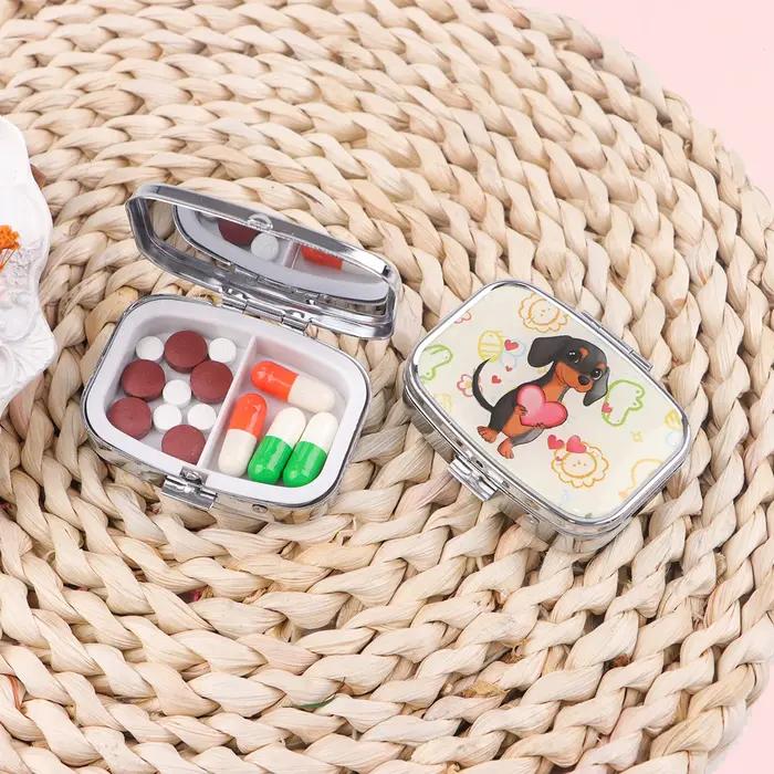 Boîtes à pilules teckel, sous-paquet scellé pour chien mignon, boîte à médicaments Portable, Mini organisateur, conteneur de pilules de stockage