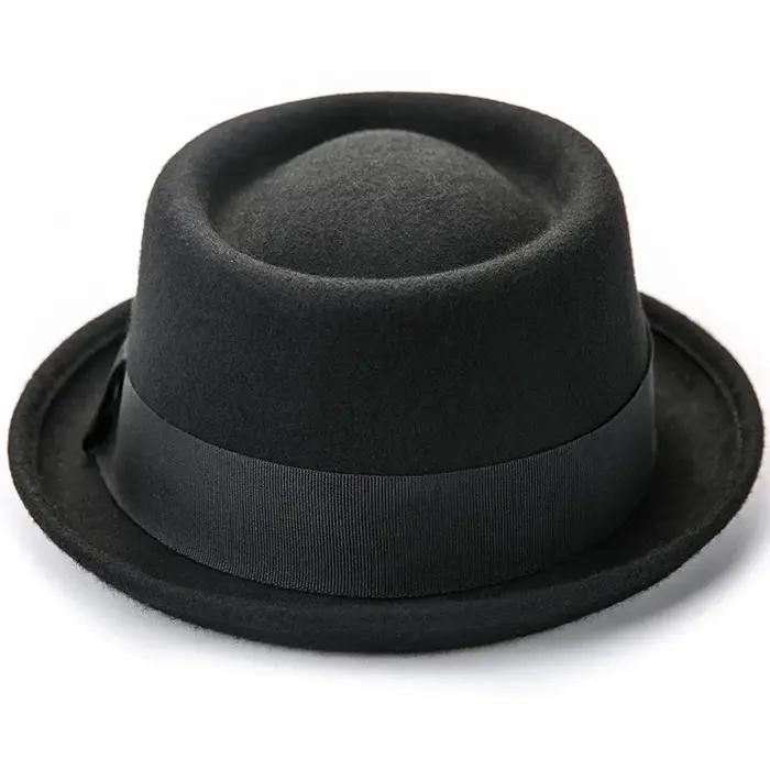Chapeau melon en laine pour hommes et femmes, Fedora, adulte