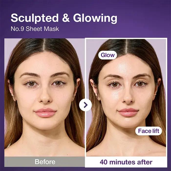 Masque facial complet à levage instantané avec masque raffermissant au collagène peptidique pour une