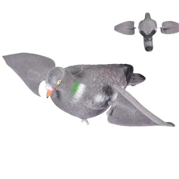 Leurre pigeon à ailes mobiles - Appât de chasse réaliste avec mouvement pour jardin et extérieur