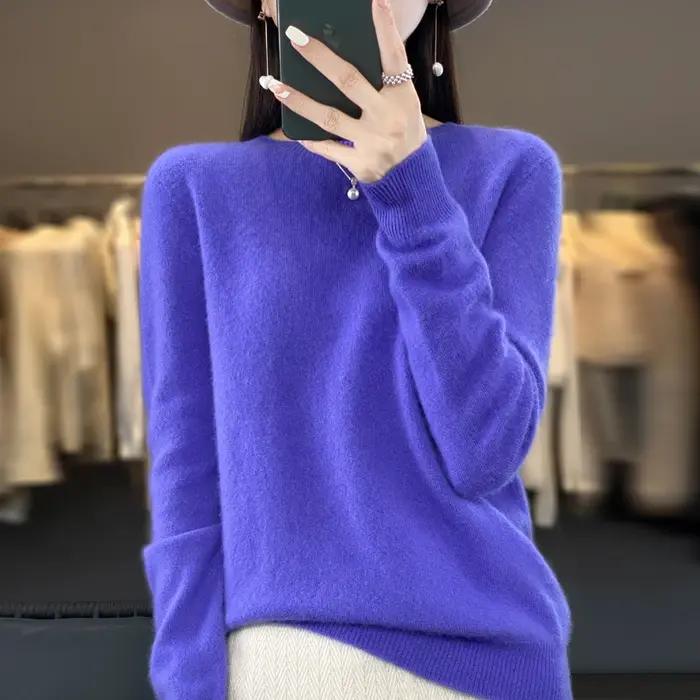 Pull tricoté en laine mérinos Pure pour femme
