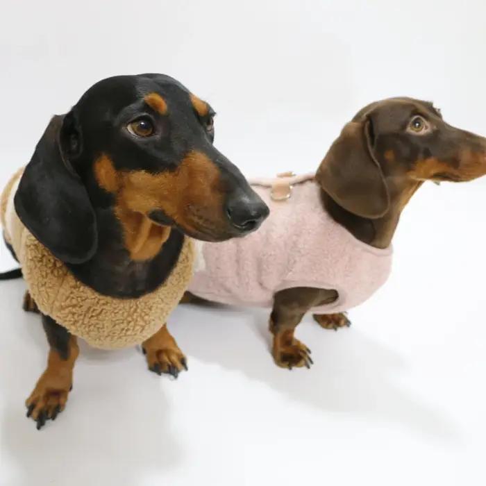 Wiener-Sweat-shirt chaud à manches courtes Blaireau, saucisse berbère, sourire, glaçure rose et marron, teckel, chiots à rélules, hiver