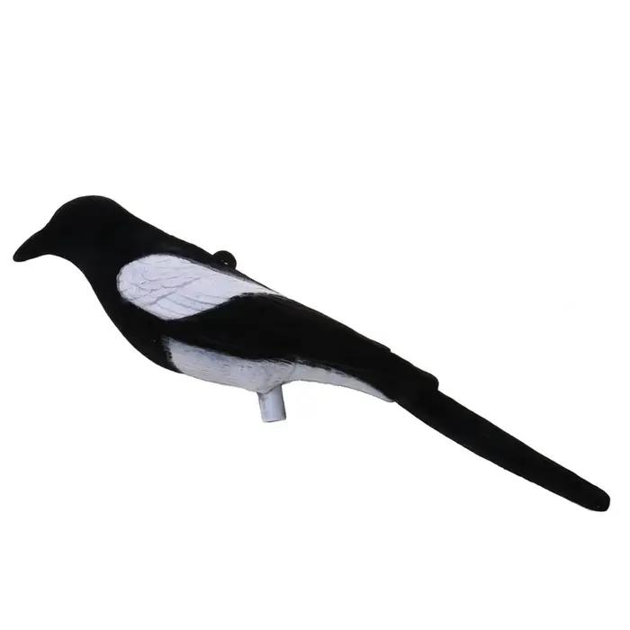 Pie en mousse flockée pour piège Larsen - leurre d'oiseau simulation pour chasse et décoration