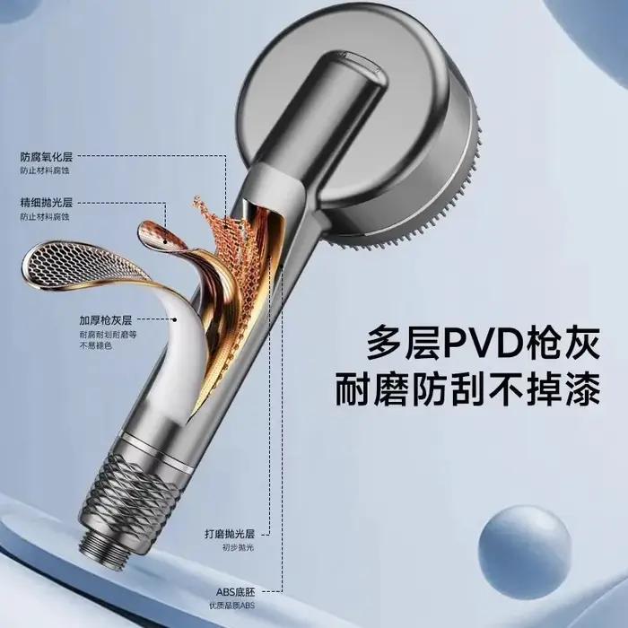Pomme de douche 7 en 1 grande capacité avec filtre haute pression économie d'eau arrêt instantané pour douche quotidienne et occasions spéciales