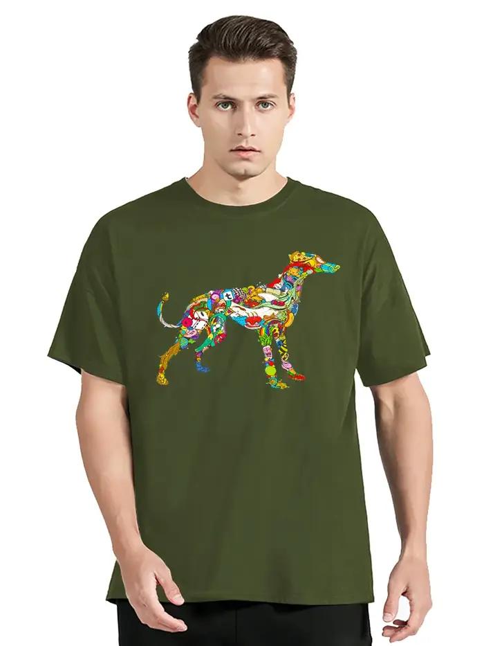 T-shirt unisexe à col rond Greyhound Dog, T-shirt imprimé avec citations minimalistes, Streetwear dé