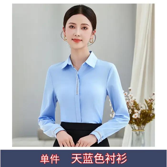 Chemise en chiffon AS6108 style OL couleur vin pour femmes élégance et confort bureau tenue professionnelle