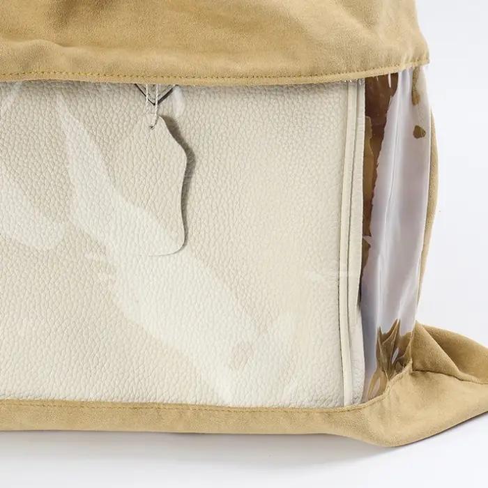 Sac en velours anti-poussière, transparent, respirant, résistant à l'humidité, entièrement fermé, de luxe, avec cordon de serrage, sac de rangement avec cordon de serrage