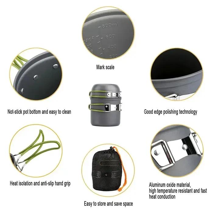 Ensemble de casseroles de camping ultralégères : Kit de cuisine