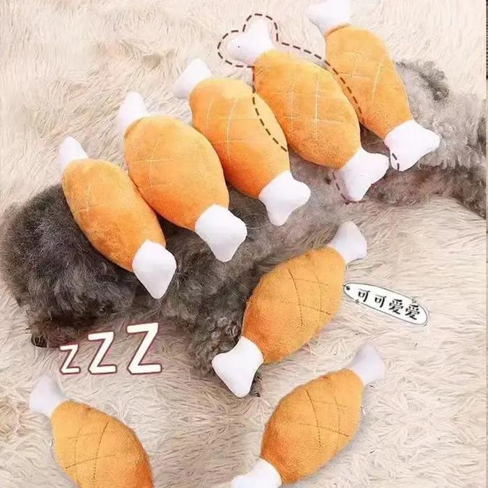 Jouet en peluche couineur en forme de jambe de poulet pour chiens et chats de petites, moyennes et grandes tailles pour jouer et se divertir occuper et entretenir l'attention des animaux de compagnie occasions spéciales