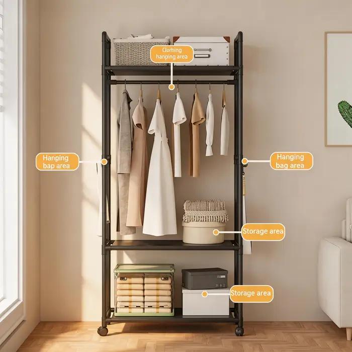 Porte-manteau multifonctionnel avec cintres