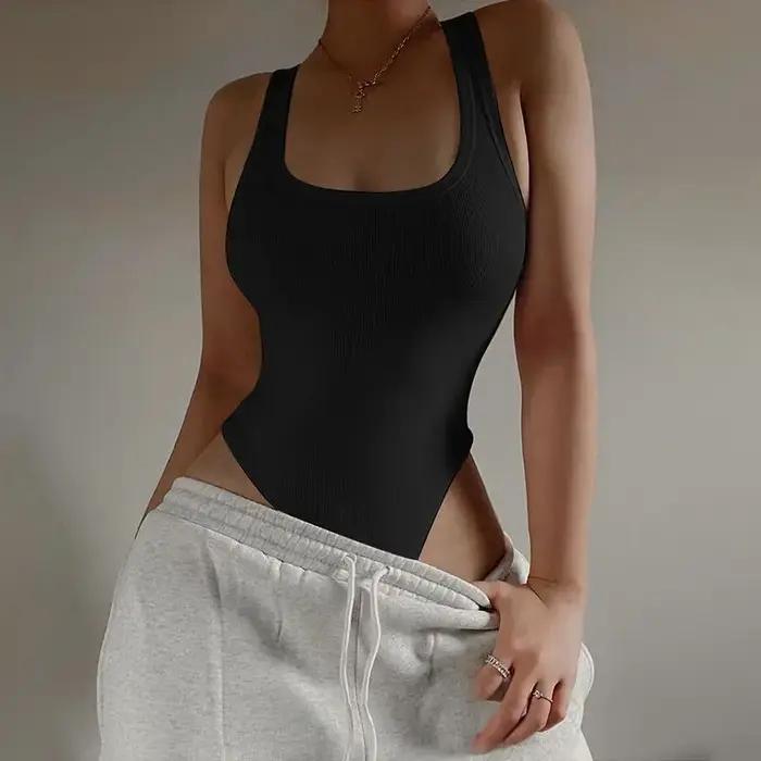 Vêtements pour femmes, nouvelle collection d'été Amazon, gilet décontracté, Yoga, Sexy, col licou, combinaison de sport courte, offre spéciale