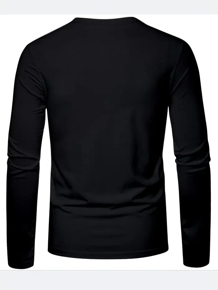 T-shirt à manches longues pour homme, 100% coton pur, ample et tendance, imprimé avec un motif de le