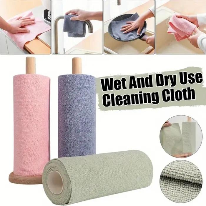 1 rouleau/20 chiffons de nettoyage en microfibre réutilisables - serviettes de cuisine