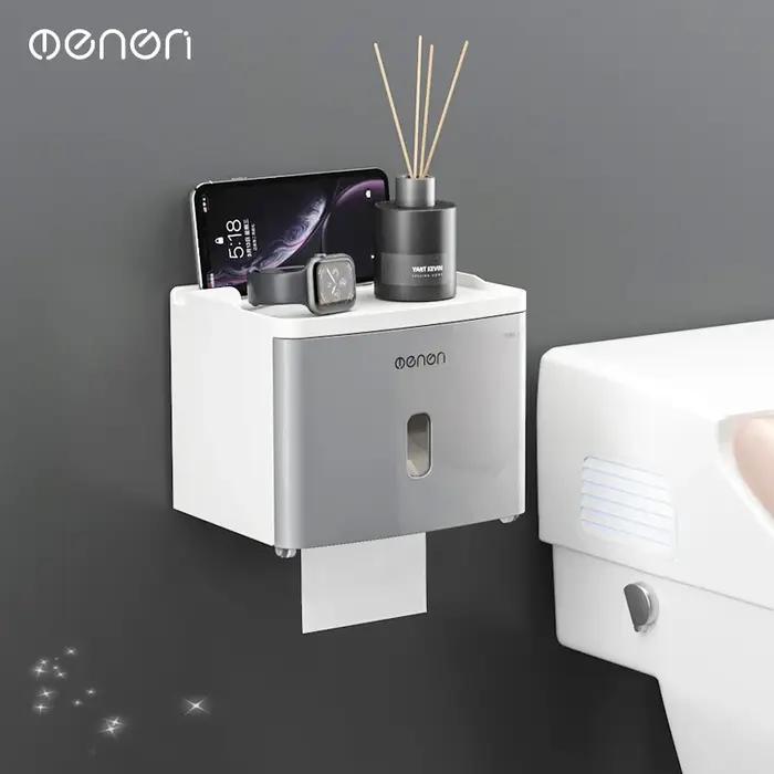 Porte-papier hygiénique et boîte de rangement étanche pour salle de bains design mural élégant et pratique pour papier hygiénique et mouchoirs
