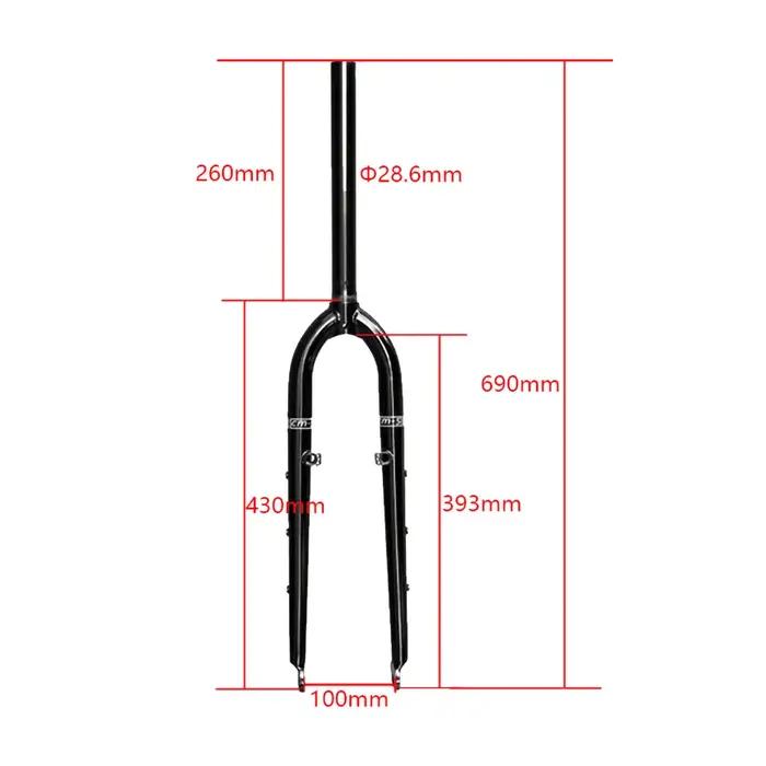 26/27.5ER DARKROCK CM-5 Cr-Mo Steels Fourche Avant 28.6mm DISC et V Frein VTT Rigide Fourche VTT Piè